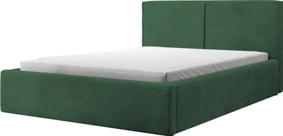 Produktbild von Selsey Doppelbett Farese - Bett mit Polsterrahmen, Cordbezug 140 cm, dunkelgrün