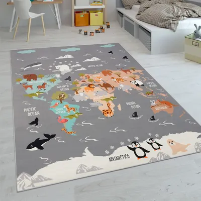Produktbild von Kinder-Teppiche, Kurzflor-Teppiche für Kinderzimmer mit vers. Designs Spielteppiche Bunt Grösse 140x200 cm