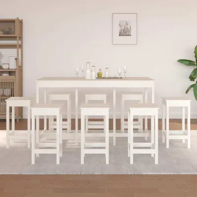 Immagine prodotto di Maison Exclusive - Set da bar da 9 pezzi in pino massiccio bianco