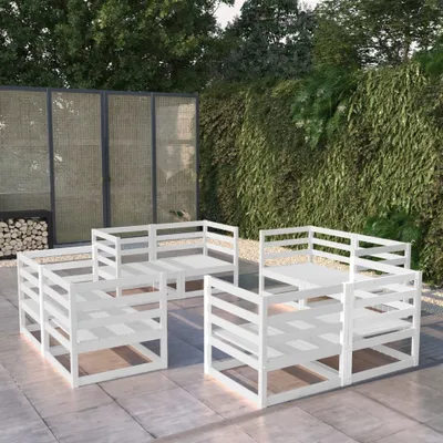 Produktbild von ZMH 8-tlg. Garten-Lounge-Set Weiß Massivholz Kiefer