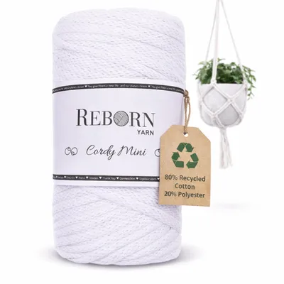 Produktbild von Makramee Garn 3mm Cordy Mini, 250g Baumwollkordel, weich & reißfest 101 Arctic Linen