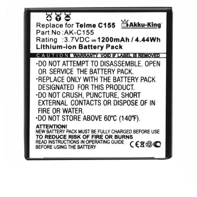 Produktbild von Akku kompatibel mit Emporia AK-C155 - Li-Ion 1200mAh - für C155, Telme C155