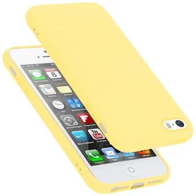 Immagine prodotto di Cadorabo custodia protettiva per Apple iPhone 5 / 5S / SE 2016 custodia in giallo telefono cellulare Custodia Custodia Cover TPU custodia