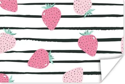 Produktbild von MuchoWow® Poster Sommer - Erdbeeren - Pastell 60x40 cm - Schlafzimmerdekoration