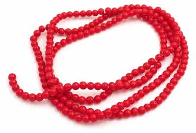 Produktbild von Vintageparts Glasperlen glasiert rot 4 mm, 200 Stück