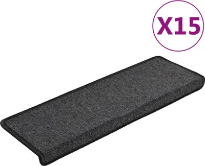 Produktbild von vidaXL Stufenmatten 15 Stk. 65x21x4 cm Anthrazit Rechteckiger Rand