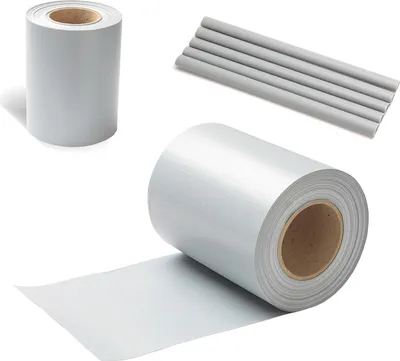 Produktbild von Izrielar 2 Rollen PVC Sichtschutzstreifen 70m x 19cm Sichtschutzfolie mit 60 x Befestigungsclips für Gartenzaun, Balkon Grau