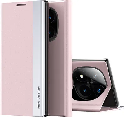 Obrázek produktu pro Pouzdro pro Xiaomi Redmi Note 14 Pro+ 5G, MagnetickéPolyuretanKožené Pouzdro s Funkcí Stojánku růžové