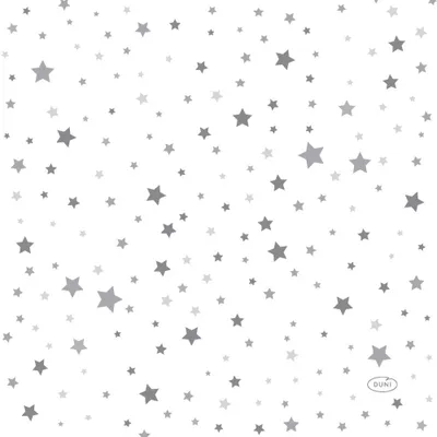 Obrázok produktu pre Servítky Duni silver stardust 33 x 33 cm | 12 kusov