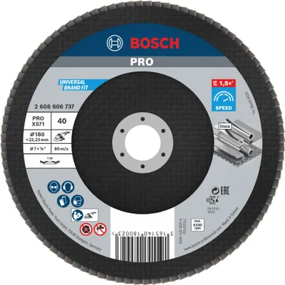 Produktbild von PRO X571 Fächerschleifscheibe, gerade, 180 mm, K40