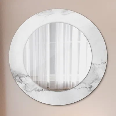 Produktbild von Ø60cm Modern Spiegel - Wandspiegel Wandmontage- Schlafzimmer - weiß marmor