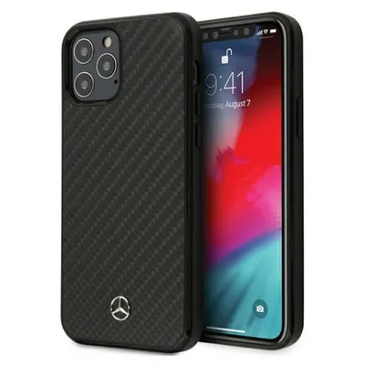 Produktbild von MERCEDES Schutzhülle für Apple iPhone 12 Mini Schwarz Carbon Hülle Case Cover Etui NEU