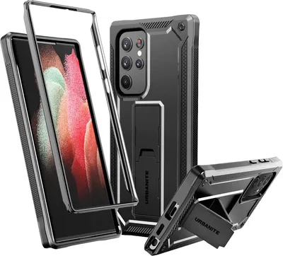 Obrázok produktu pre Puzdro na telefón Samsung Galaxy S22 Ultra 5G, čierna farba, s robustnou konštrukciou, model SM-908