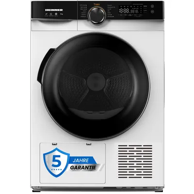 Produktbild von Heinner HHPD-M8K3, Freistehend, Frontlader, Wärmepumpe, Weiß, Drehregler, Berührung, Rechts