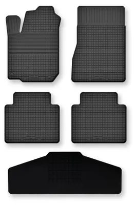 Zdjęcie produktu dla Dywaniki gumowe z tunelem do Peugeot 607 1999-2010 (sedan) – 5 szt., czarne, dobierane – Wielganizator Semi-Universal