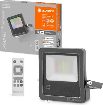 Produktbild von LEDVANCE LED Flutlicht SMART+ MULTICOLOR WITH REMOTE CONTROL 20W RGB + W + RC Dimmbar Warmweiss 4058075576674