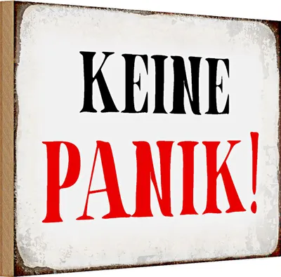 Produktbild von Holzschild Spruch 30x20cm keine Panik Retro