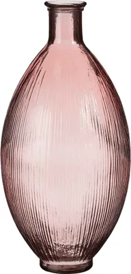 Produktbild von Mica Decorations Firenza Glasflasche - H59 x Ø29 cm - Recyceltes Glas - Hellrosa