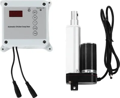 Obrázok produktu pre Časový fotosenzitívny automatický otvárač a zatvárač dverí klietky pre kurčatá Súprava diaľkového ovládaniaEU zástrčka 100?240V