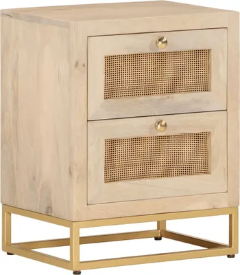 Produktbild von Nachttisch 40x30x50 cm Massivholz Mango und Eisen