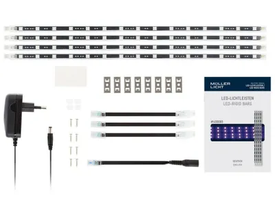 Produktbild von 4 x Müller-Licht LED Stäbe Lichtleisten 12W Schwarzlicht 60 LEDs 4 x 40cm