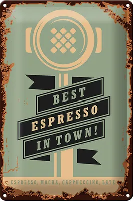 Produktbild von Blechschild Retro 20x30cm Kaffee best espresso in town