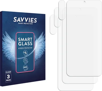 Produktbild von 3x Savvies Schutzglas Folie für Samsung Galaxy F17 5G (Display+Kamera) 9H Panzer Schutzfolie Glas Displayschutz klar transparent