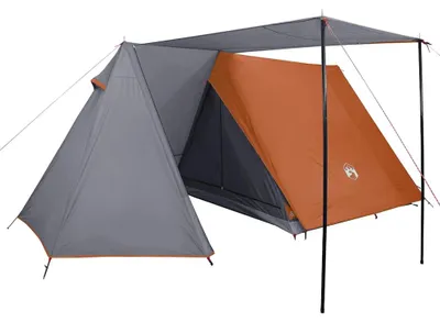Produktbild von vidaXL Campingzelt 3 Personen Grau und Orange Wasserfest