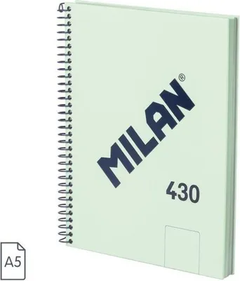 Produktbild von Milan 57151E80BG, Einfarbig, Grün, A5, 80 Blätter, 95 g/m², Hardcover