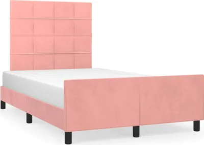Image de vidaXL Cadre de lit sans matelas rose 120x190 cm velours