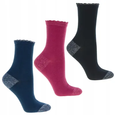 Produktbild von Damen Socken - Bunt - 3 Paar - Glitzer - Hohe Socken