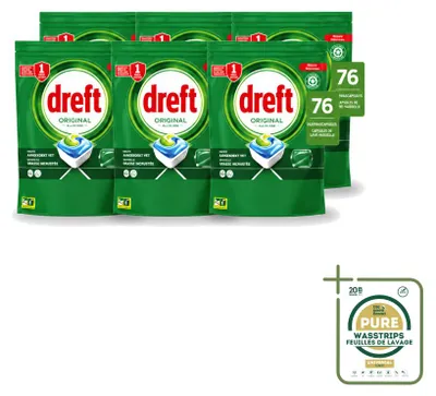 Produktbild von 6 x Dreft All-in-One Original Spülmaschinentabs - Vorratspackung - 6 Stücke