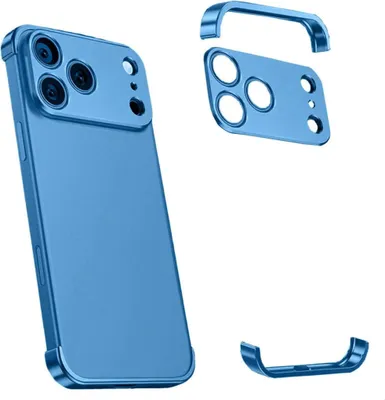 Produktbild von Titan Rahmen Hülle für Apple iPhone 17 Pro Max ultradünn mit Kameraschutz Blau