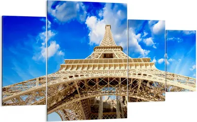 Produktbild von Bild auf Leinwand - Leinwandbild - Architektur paris stadt eiffel - 160x90cm - Wand Bild - Wanddeko - Leinwanddruck - Bilder - Kunstdruck - Wanddekoration - Leinwand bilder - Wandkunst - DL160x90-2479