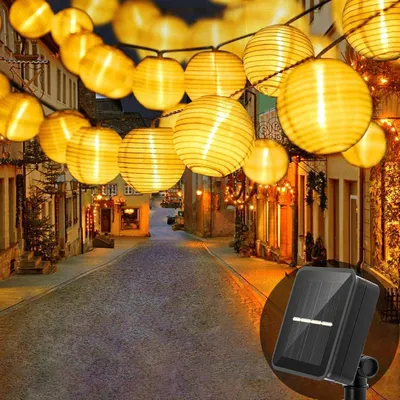 Solar-Lichterkette 4 m, 20 LEDs, IP65, 8 Modi, warmweiß