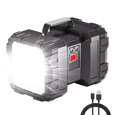 Produktbild von Extrem Helle LED Taschenlampe mit 7 Lichtmodi, 1800mAh Aufladbar Taschenlampe, Wasserdicht Leistungsstarke Taschenlampe für Outdoor, Camping, Notfälle