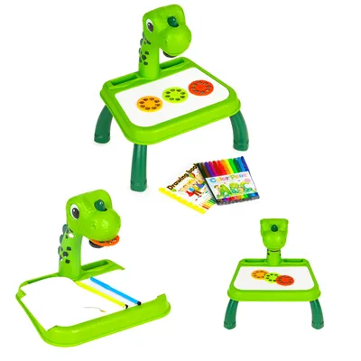 Produktbild von ECOTOYS Zeichenbrett mit Projektor Dinosaurier grü n