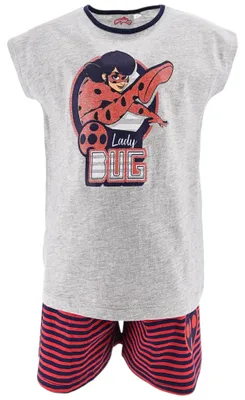 Produktbild von Schlafanzug kurz Miraculous Ladybug Grau 110 cm