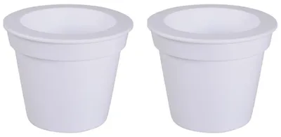 Produktbild von 2x LED Solarleuchte, Blumentopf, weiß-satiniert, 17 cm