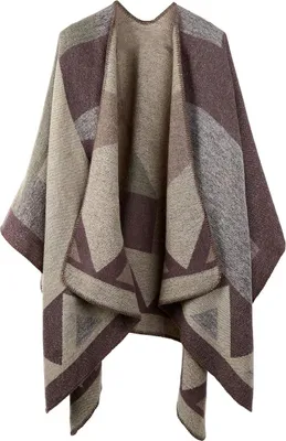 Obrázek produktu pro Zimní teplý pončo šátek - podzimní otevřený přední plášť Větruvzdorný pletený vlněný kabát Deka Cape Scarf Oversized Zimní deka Reversible Scarf Silný kardigan kabát pro ženy Dívky Slavnostní dárky