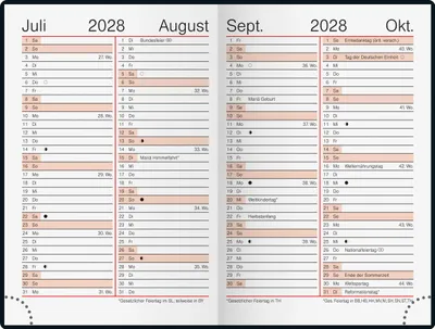 Produktbild von rido Taschenkalender Mod. partner/Industrie I 2027 | A7, Kunststoff, bordeaux