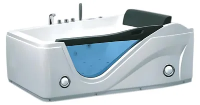 Productafbeelding van Massagebadkuip, whirlpool-badkuip, bubbelbad, spa-badkuip, whirlpool-bad, 180x130 cm
