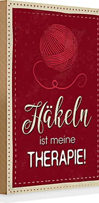 Produktbild von Holzschild Spruch 20x30cm Häkeln ist meine Therapie