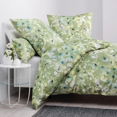 Produktbild von Janine Interlock Feinjersey Bettwäsche Carmen S in 135x200 + 80x80 cm 55122-06 grün limone