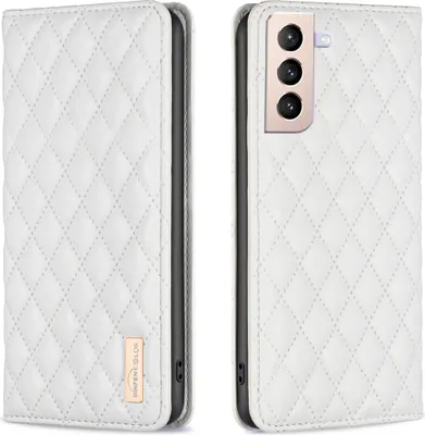 Image de Galaxy S21+ 5G Case, Elegant Flip Leather Case with Card Slots and Stand for Samsung Galaxy S21 Plus 5G White