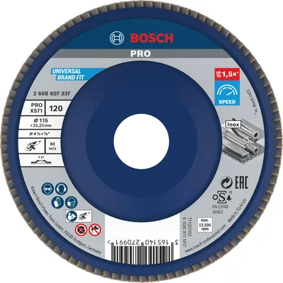 Immagine prodotto di Bosch PRO X571 disco lamellare 115 mm G120 - 2608607337