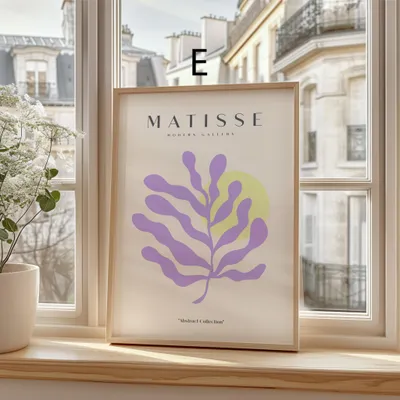 Produktbild von Matisse Poster · Geschenkidee · Abstrakte Formen Matisse Scherenschnitt Kubistische Porträts · Dekoprint ohne Rahmen · Motiv E · 20 × 25 cm