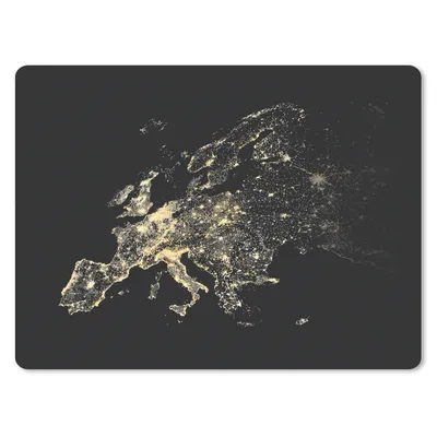 Produktbild von MuchoWow® Mauspad Mousepad Karte - Europa - Schwarz - Gold 40x30 cm - Mousepads - Maus Mat - Pad - Mausunterlage - Anti Rutsch