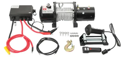 Produktbild von Elektrische Seilwinde - 2720 kg Fahrzeugwinde - 12V Offroad Winde - Funkfernbedienung - Hawse Seilfenster - Für ATV UTV SUV Pickup