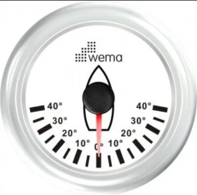 Zdjęcie produktu dla Wskaźnik położenia steru 52 mm biały 12/24 V 0-190 Ohm | Wema 110328
